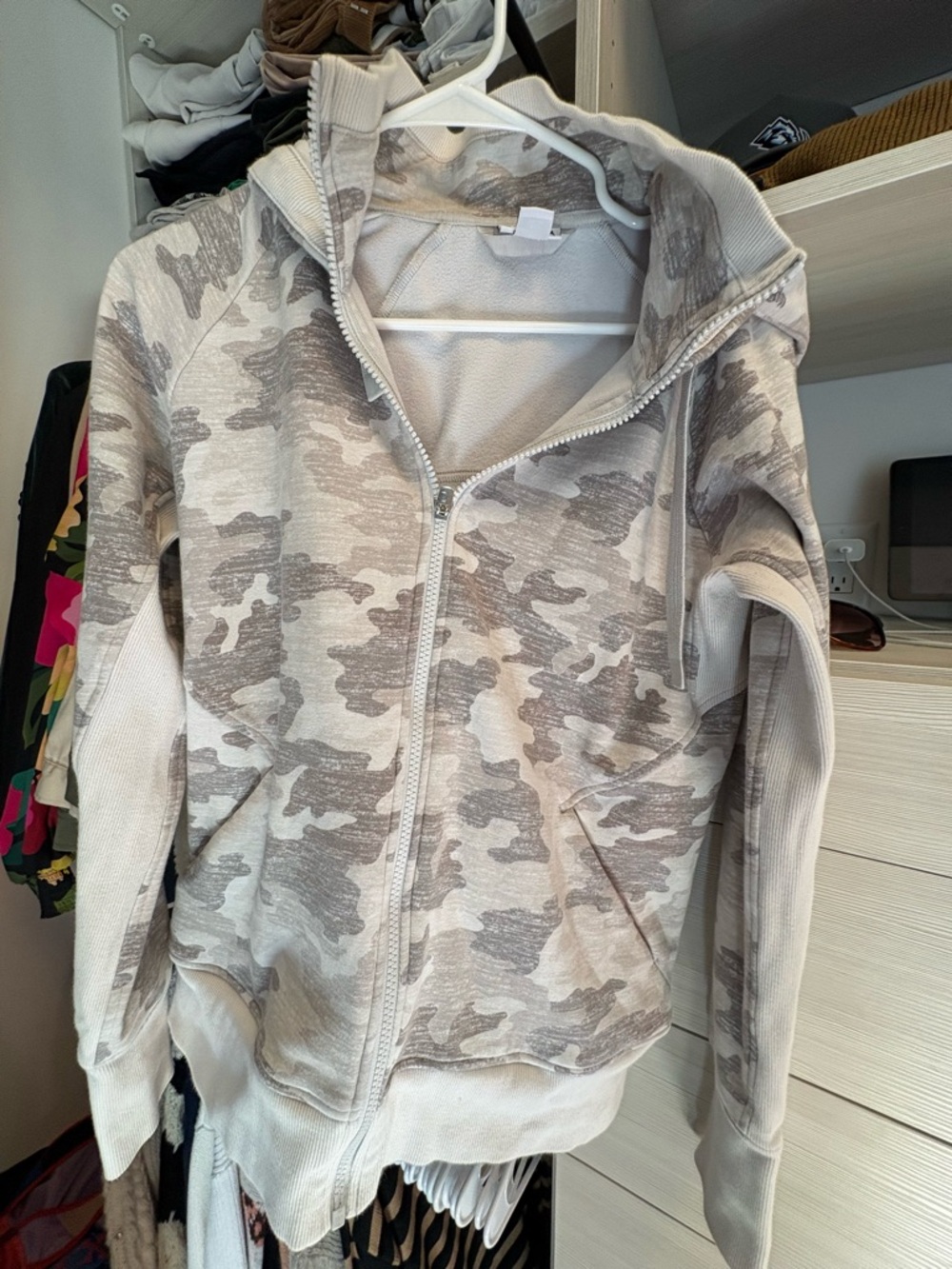 Athleta Light Gray Fleece Hoodie